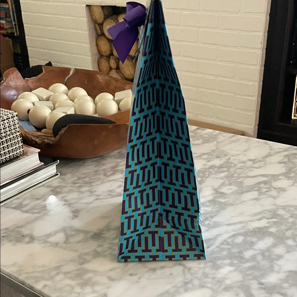Tory Burch Geometric Blue and Purple Gift Bag